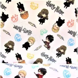 Tissu Coton Harry Potter Fond Blanc | Tissus Loup