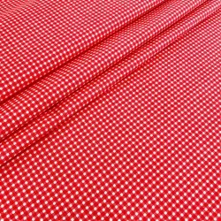 Tela de Pequeños Cuadros Rojo y Blanco 3mm