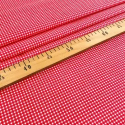 Tissu Coton Petits Carreaux Rouge et Blanc 3mm | Tissus Loup