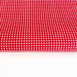 Tessuto Cotone a Piccoli Quadretti Rosso e Bianco 3mm | Tessuti Lupo