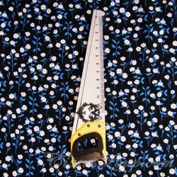 Tessuto di Cotone Fiori Bianchi Foglie Blu | Tessuti Lupo