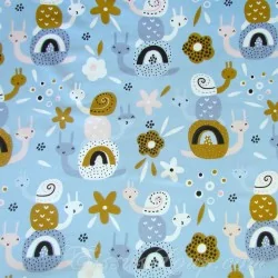 Fabric Snails and Flowers