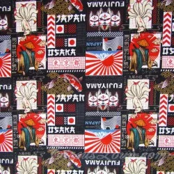 Fabric Japanese Fujiyama Anime
