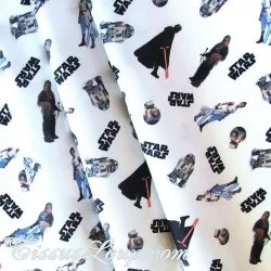 Tissu Coton Star Wars Fond Blanc | Tissus Loup