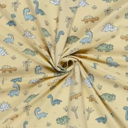 Jersey Stoff Baumwolle Dinosaurier | Wolf Stoffe