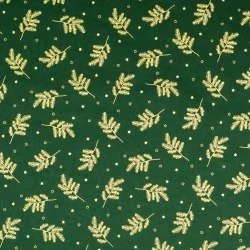 Stof Gouden Kersttakken Groene Achtergrond