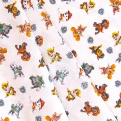Fabric Cotton PAW Patrol White Background | Wolf Fabrics