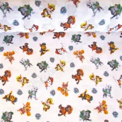 Tela de algodón PAW Patrol Fondo Blanco La Patrulla Canina | Telas Lobo