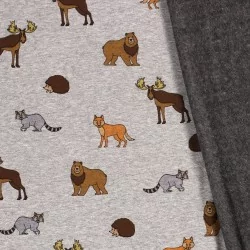 Sweat Fabric Alpine Fleece Forest Animals