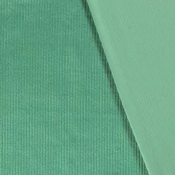 Water Green Corduroy Fabric wide ribs 4.5 mm | Wolf Fabrics