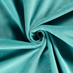 Turquoise Cotton Velvet Jersey Fabric