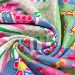 Tessuto Jersey di cotone Peppa Pig in Patchwork | Tessuti Lupo