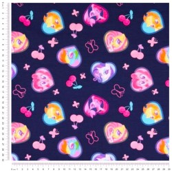 Jersey Stoff Baumwolle Mein kleines Pony Hintergrund Marineblau My Little Pony  | Wolf Stoffe