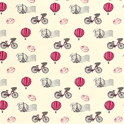 Tissu Paris en Balade à Vélo et Montgolfière | Tissus Loup