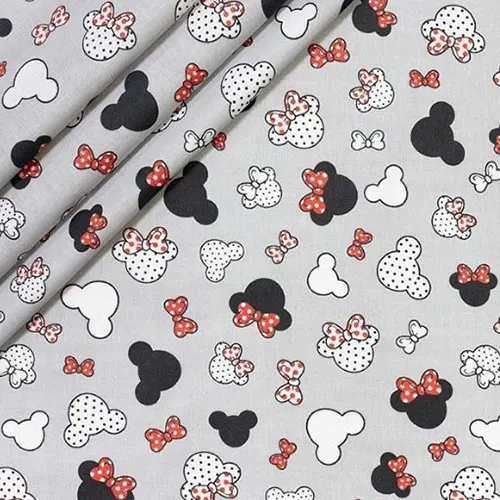 tissu en coton imprimé Mickey Minnie Mouse